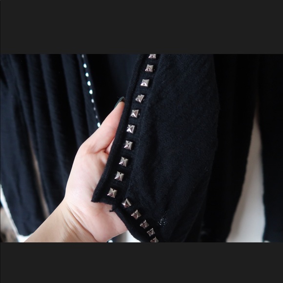 Studded waterfall cardigan black - Picture 4 of 8